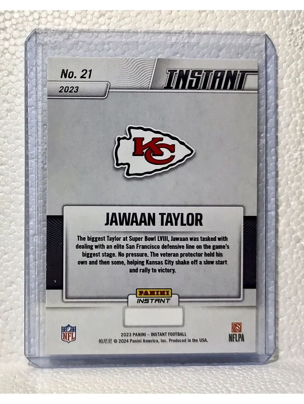 Jawaan Taylor 2023 Panini NFL Superbowl Champions #21 Card Kansas City Chiefs